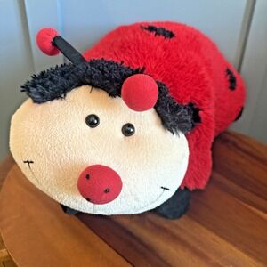 Vintage Pillow Pet Ms. Ladybug Large 18" Red Black Stuffed Animal Plush Toy